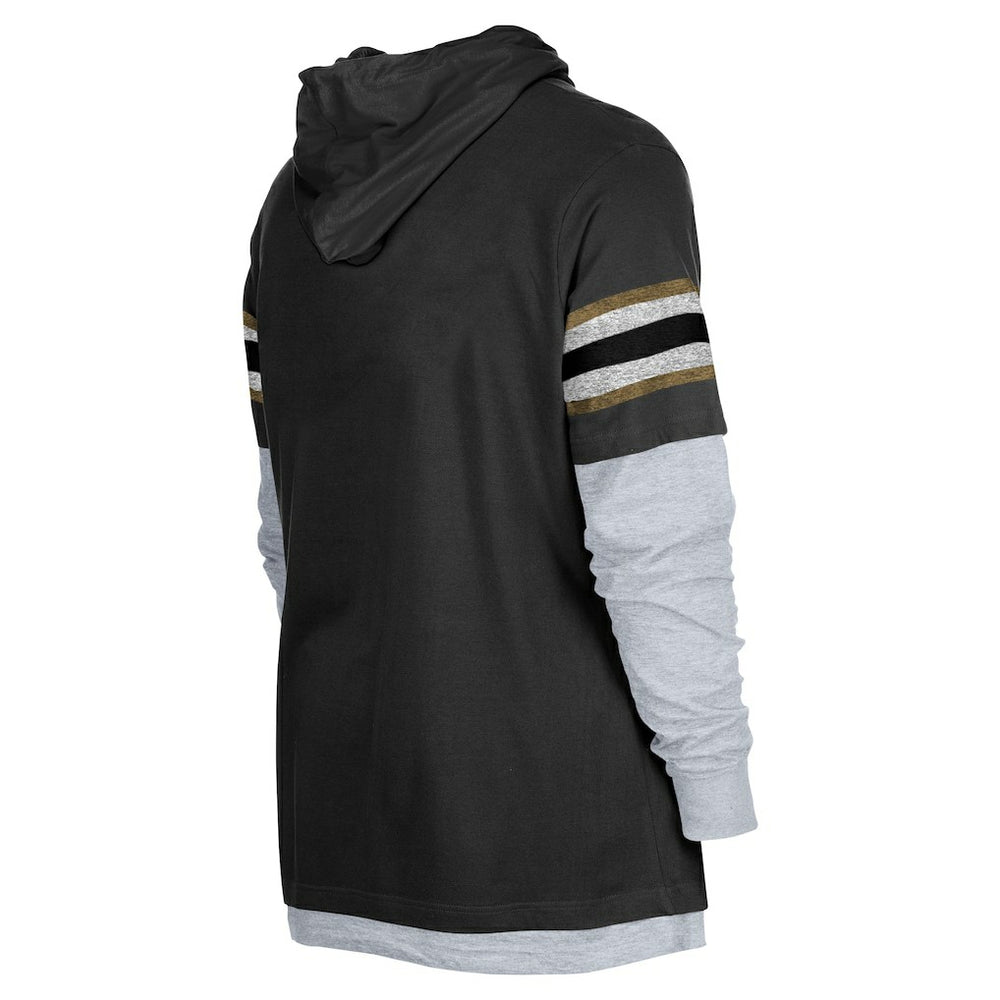 New Orleans Saints New Era Twofer Long Sleeve Hooded T-Shirt