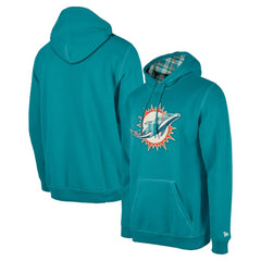 Miami Dolphins New Era 3rd Down Plaid Pullover Hoodie