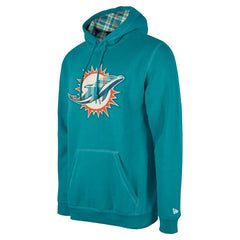 Miami Dolphins New Era 3rd Down Plaid Pullover Hoodie