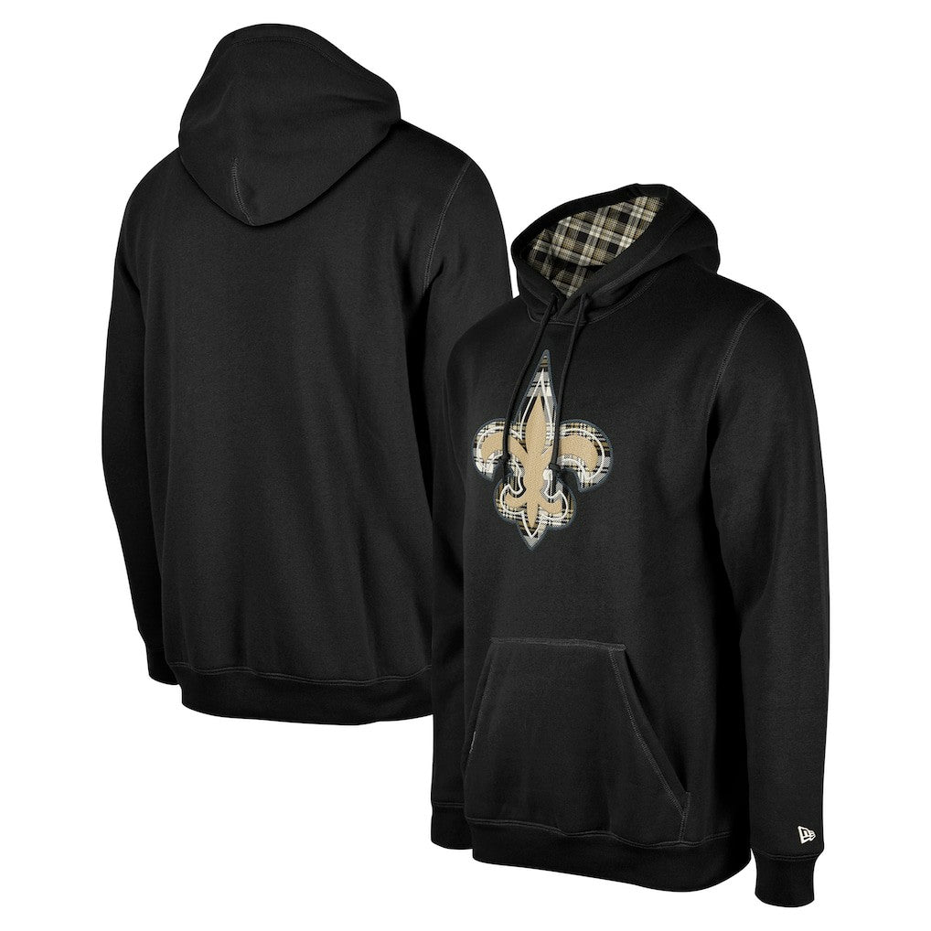 New Orleans Saints New Era 3rd Down Plaid Pullover Hoodie