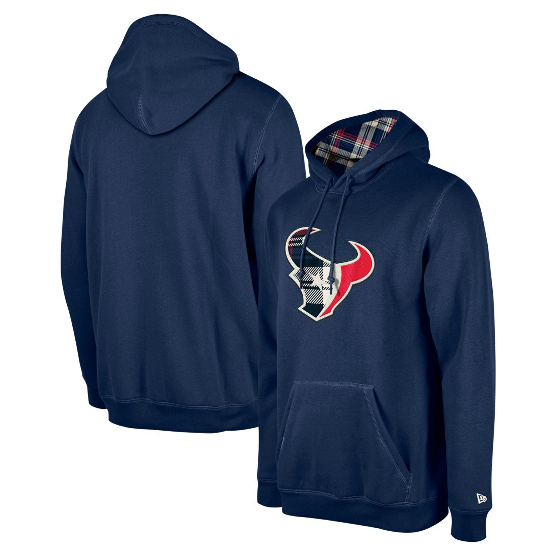 Houston Texans New Era 3rd Down Plaid Pullover Hoodie