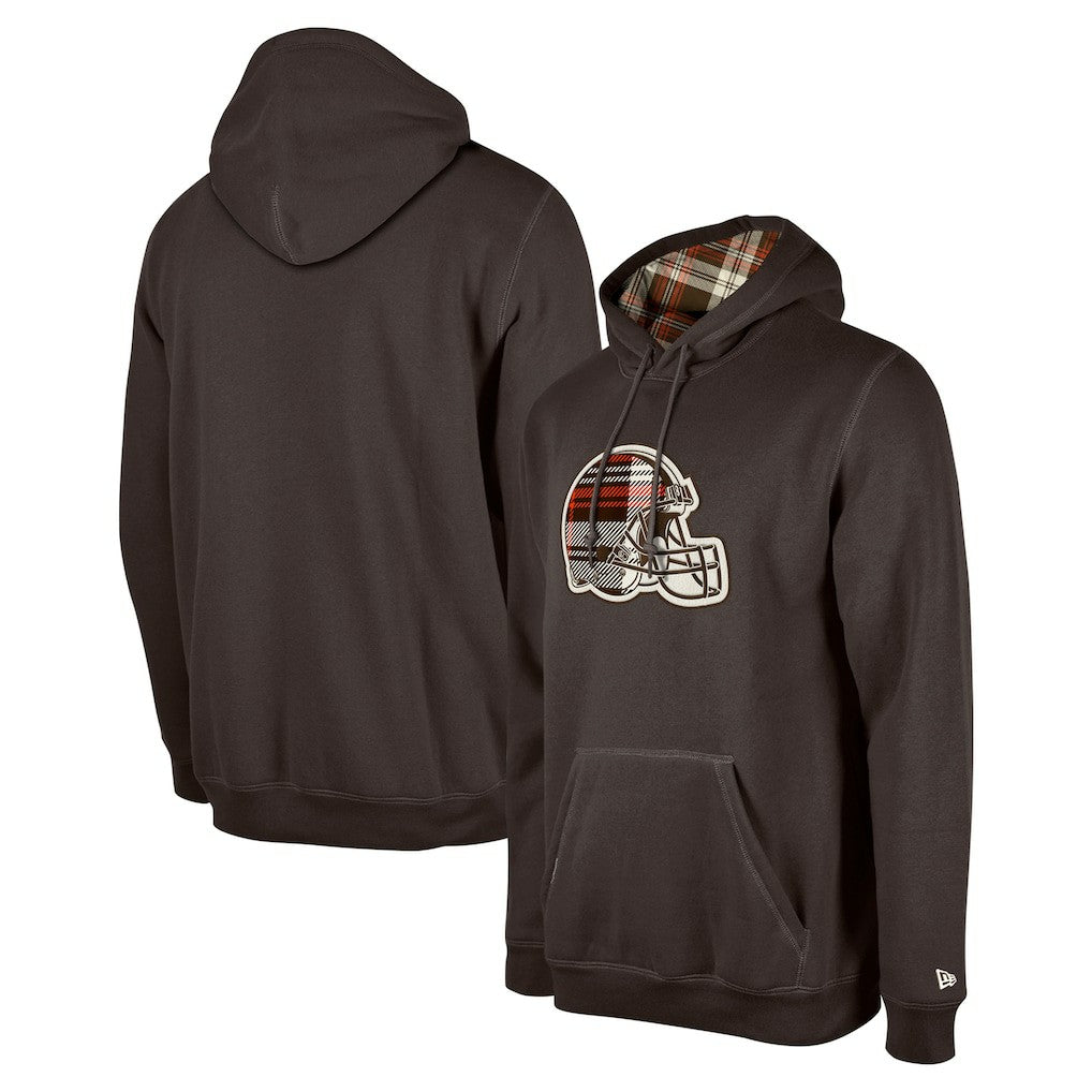 Cleveland Browns New Era 3rd Down Plaid Pullover Hoodie