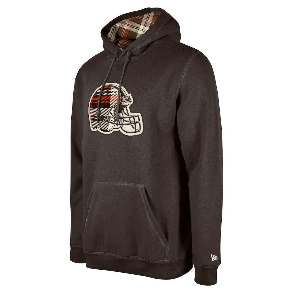 Cleveland Browns New Era 3rd Down Plaid Pullover Hoodie