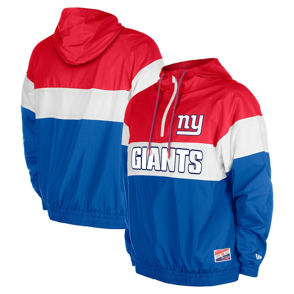 New York Giants New Era 3rd Down Raglan Quarter-Zip Windbreaker Jacket