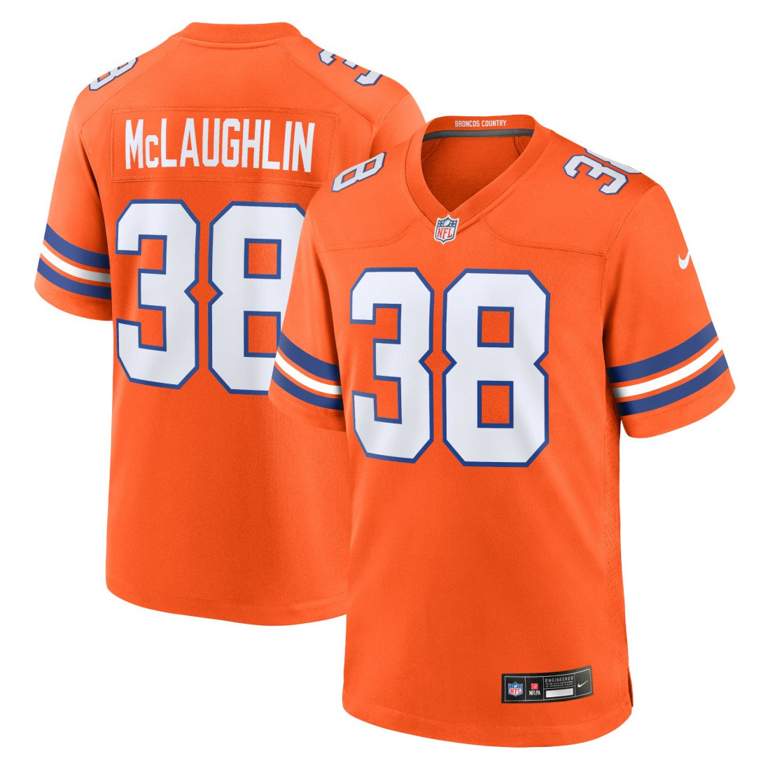 Denver Broncos Nike Jaleel McLaughlin  Mile High Collection 1977 Throwback Player Game Jersey