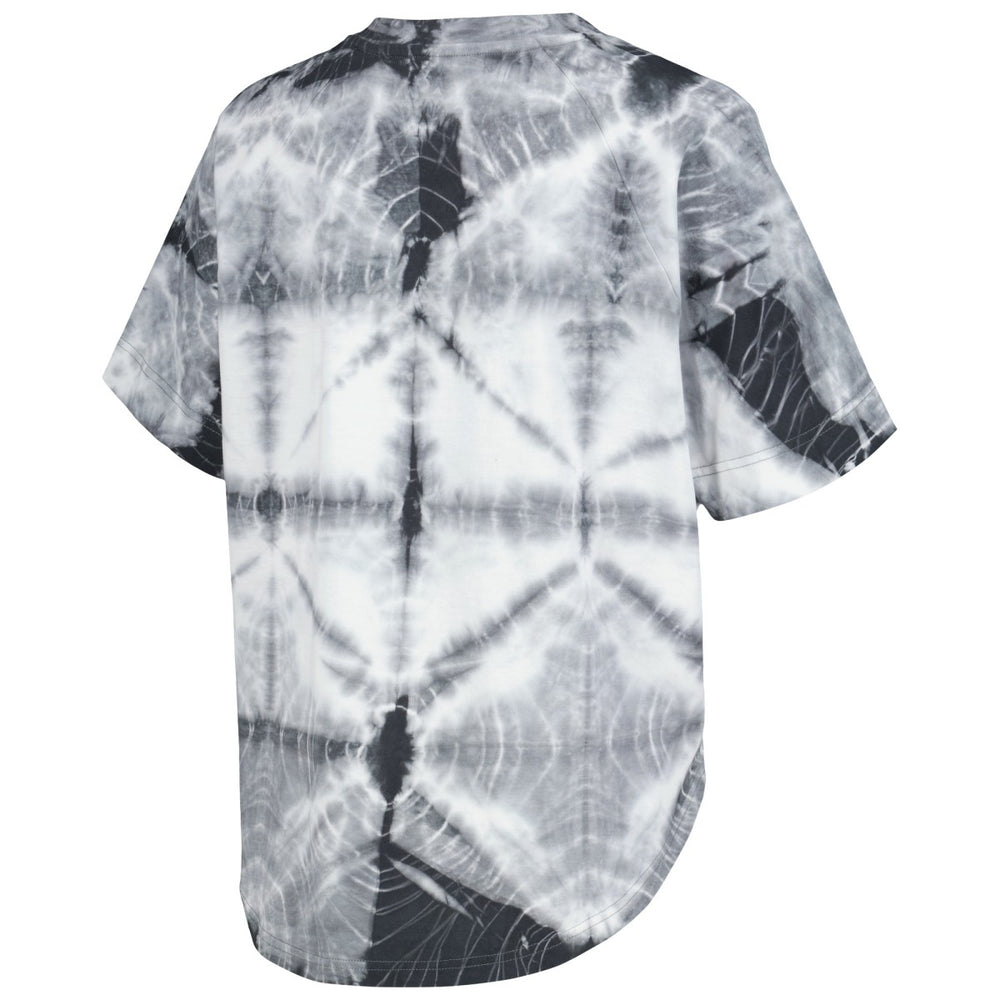 Los Angeles Lakers G-III 4Her by Carl Banks Women's Tournament Raglan Oversized Tie-Dye V-Neck T-Shirt For Sale