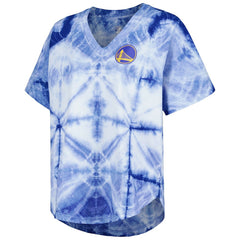 Golden State Warriors G-III 4Her by Carl Banks Women's Tournament Raglan Oversized Tie-Dye V-Neck T-Shirt sale Online
