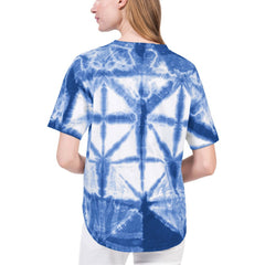 Philadelphia 76ers G-III 4Her by Carl Banks Women's Tournament Raglan Oversized Tie-Dye V-Neck T-Shirt New