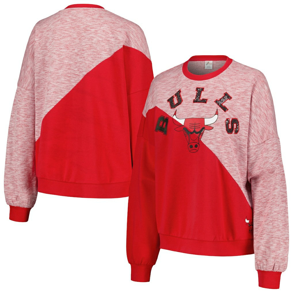Chicago Bulls G-III 4Her by Carl Banks Women's Benches Split Pullover Sweatshirt sale New