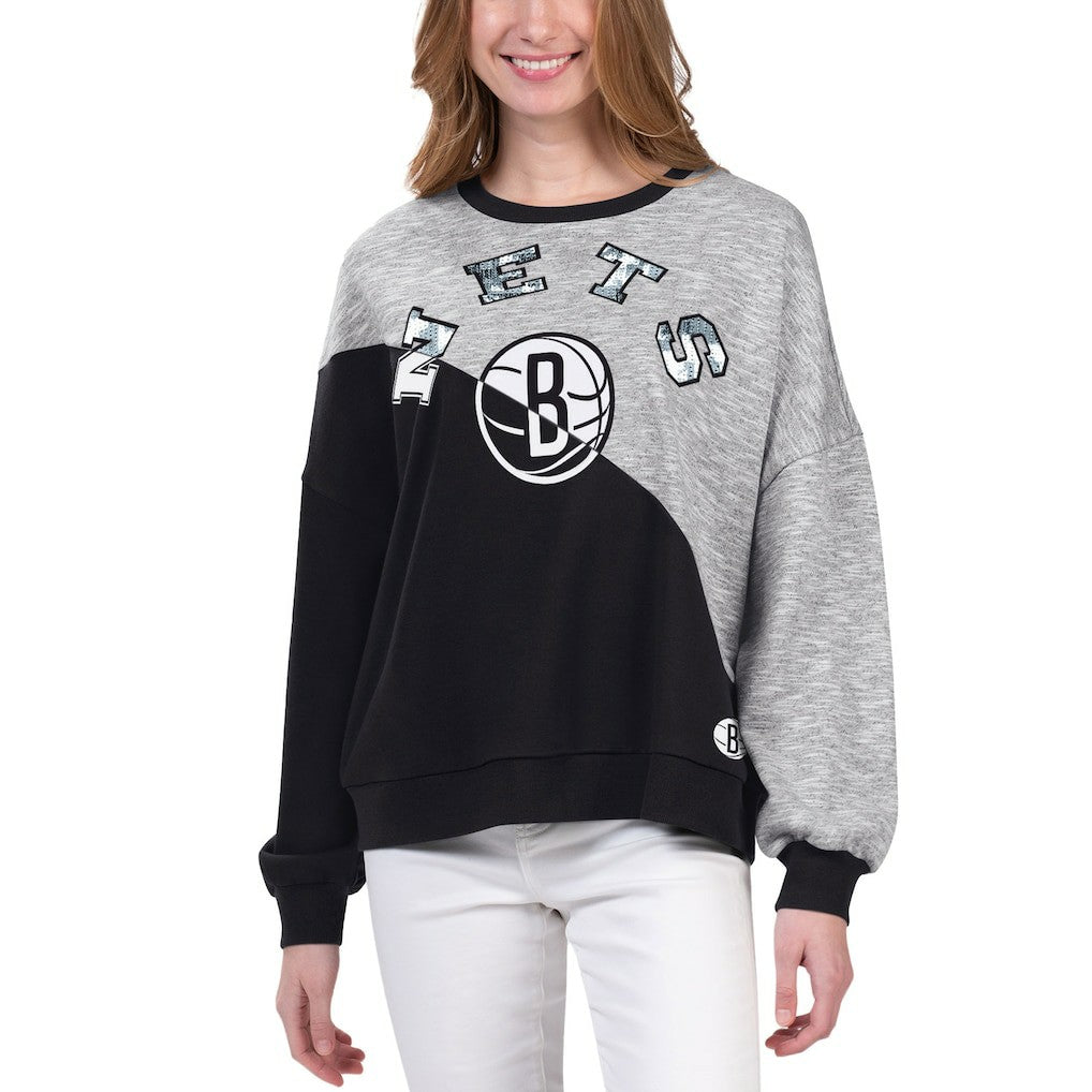 Brooklyn Nets G-III 4Her by Carl Banks Women's Benches Split Pullover Sweatshirt Discount