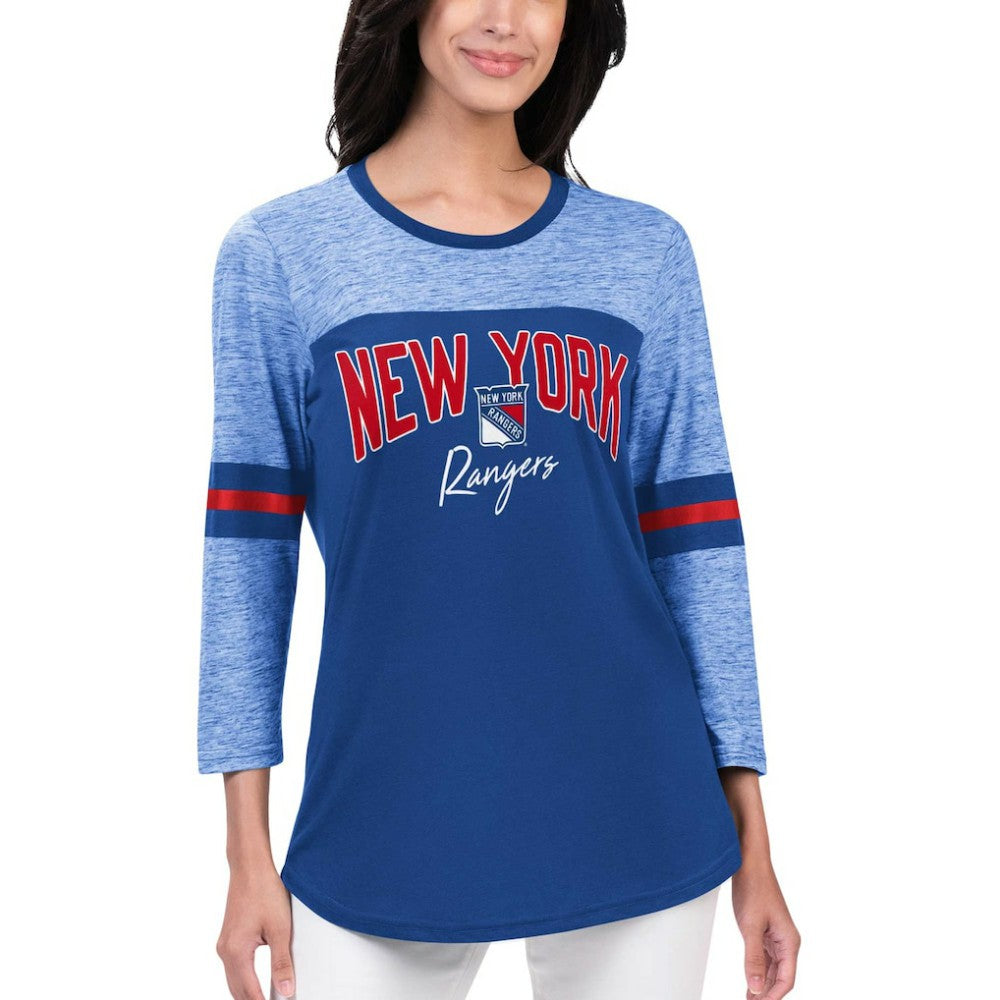 New York Rangers G-III 4Her by Carl Banks Women's Play The Game 3/4-Sleeve T-Shirt Outlet