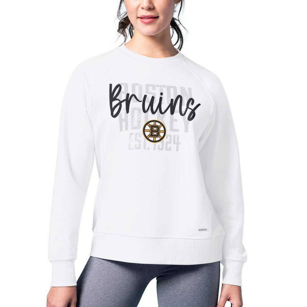Boston Bruins MSX by Michael Strahan Women's Millie Raglan Pullover Sweatshirt On Sale