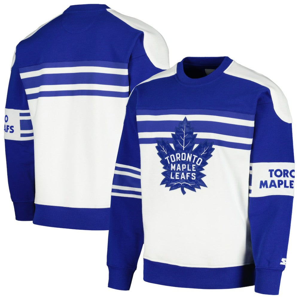 Toronto Maple Leafs Starter Defense Fleece Crewneck Pullover Sweatshirt Sale