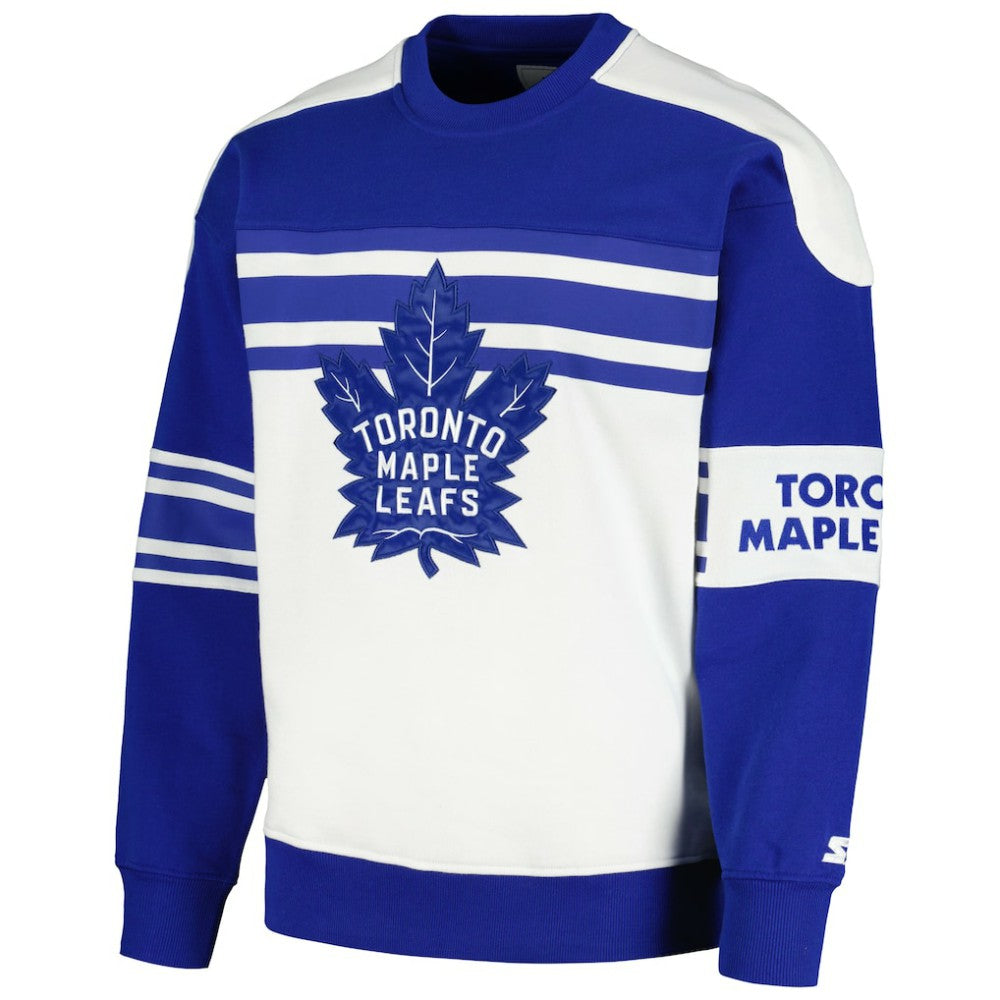 Toronto Maple Leafs Starter Defense Fleece Crewneck Pullover Sweatshirt Sale
