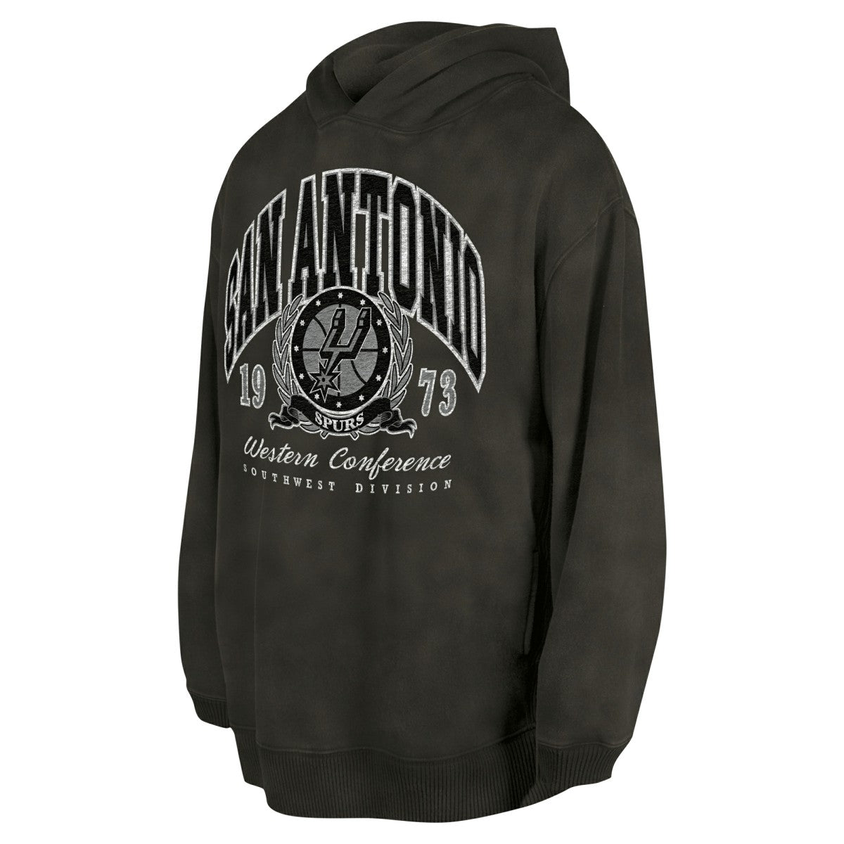 San Antonio Spurs Unisex Oversized Essentials Pigment Wash Fleece Pullover Hoodie New