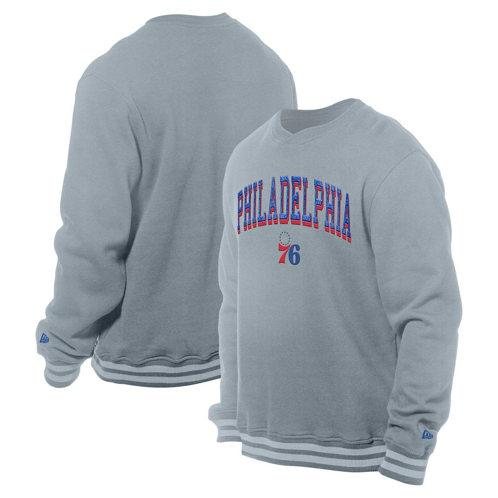 Philadelphia 76ers Chenille Cross Over Pullover Sweatshirt For Sale