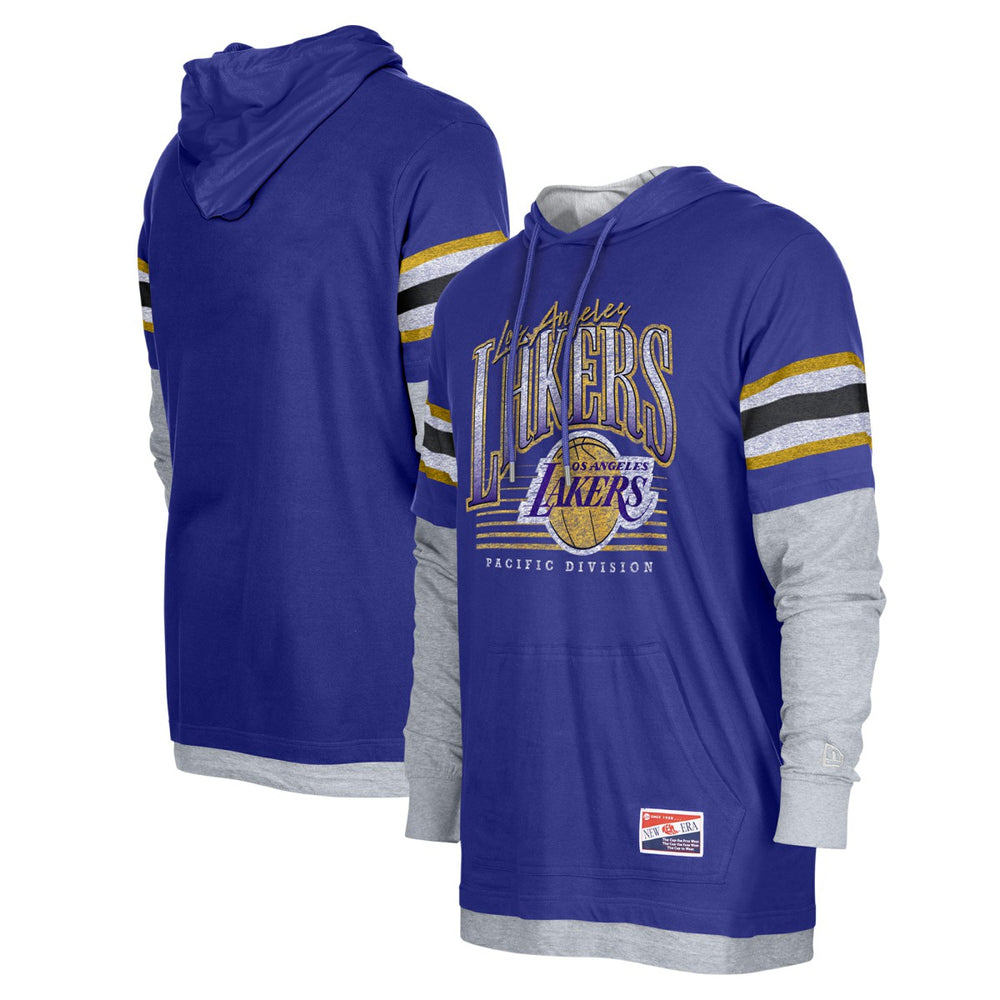 Los Angeles Lakers Layered Long Sleeve Hoodie T-Shirt New