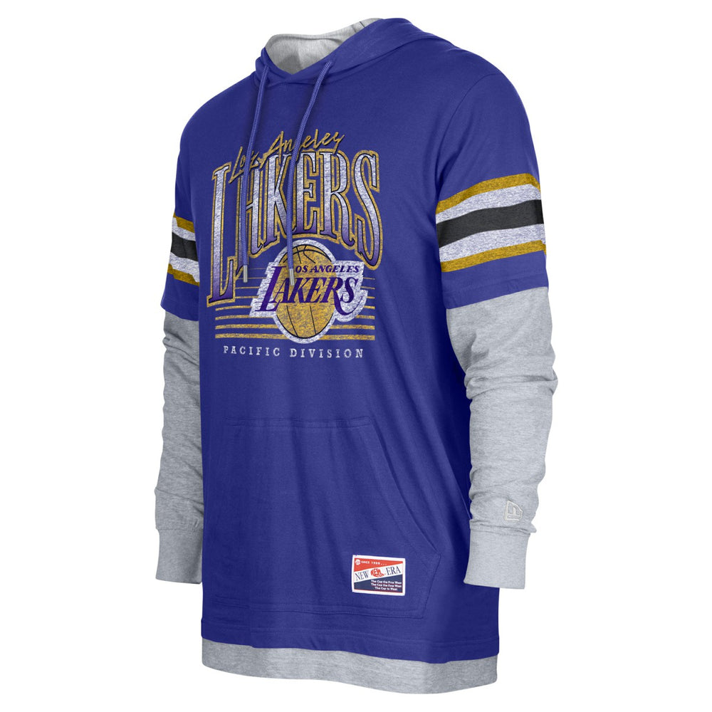 Los Angeles Lakers Layered Long Sleeve Hoodie T-Shirt New