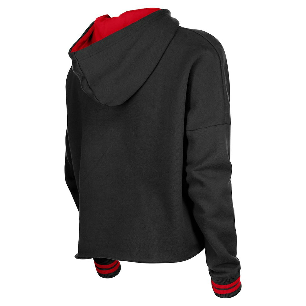 Chicago Bulls Women's Boxy Raw Edge Pullover Hoodie Online