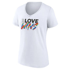 Boston Red Sox Women's Love Wins V-Neck T-Shirt | MLB For sale