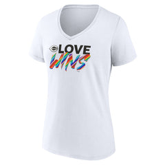 Cincinnati Reds Women's Love Wins V-Neck T-Shirt | MLB Discount