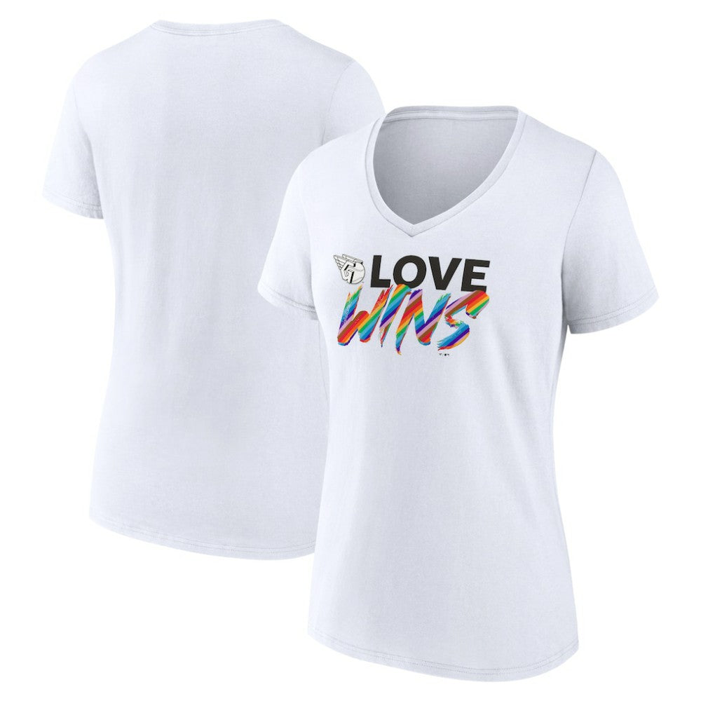 Cleveland Guardians Women's Love Wins V-Neck T-Shirt | MLB Online