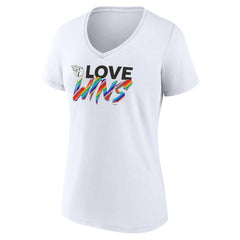 Cleveland Guardians Women's Love Wins V-Neck T-Shirt | MLB Online