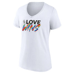 Colorado Rockies Women's Love Wins V-Neck T-Shirt | MLB On Sale