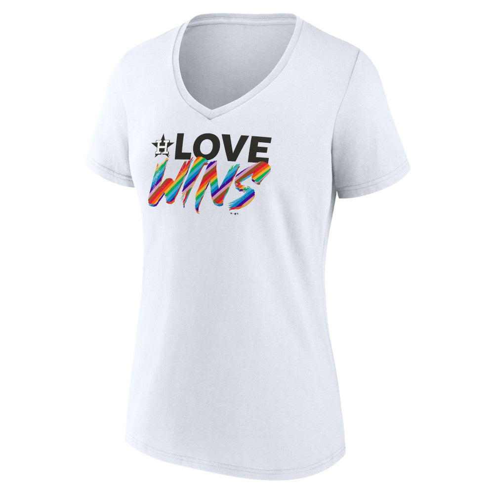 Houston Astros Women's Love Wins V-Neck T-Shirt | MLB Near me