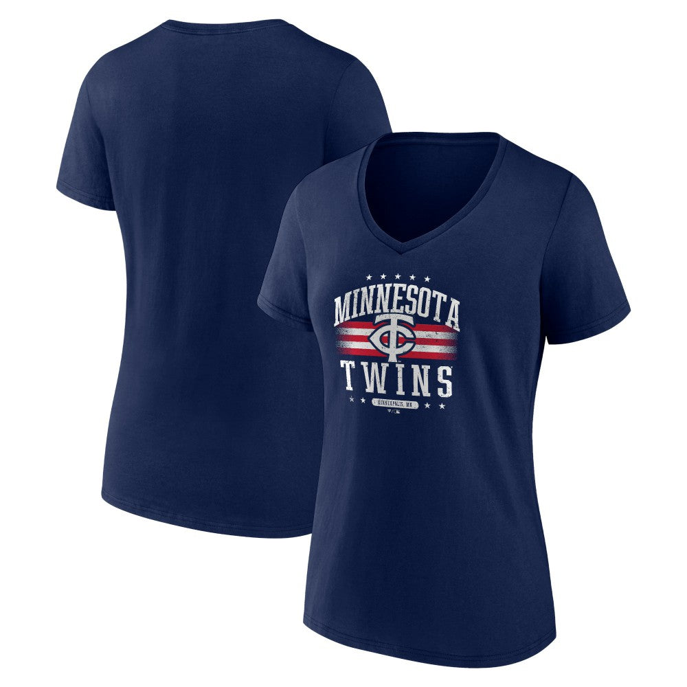 Minnesota Twins Women's Americana Team V-Neck T-Shirt | MLB For sale