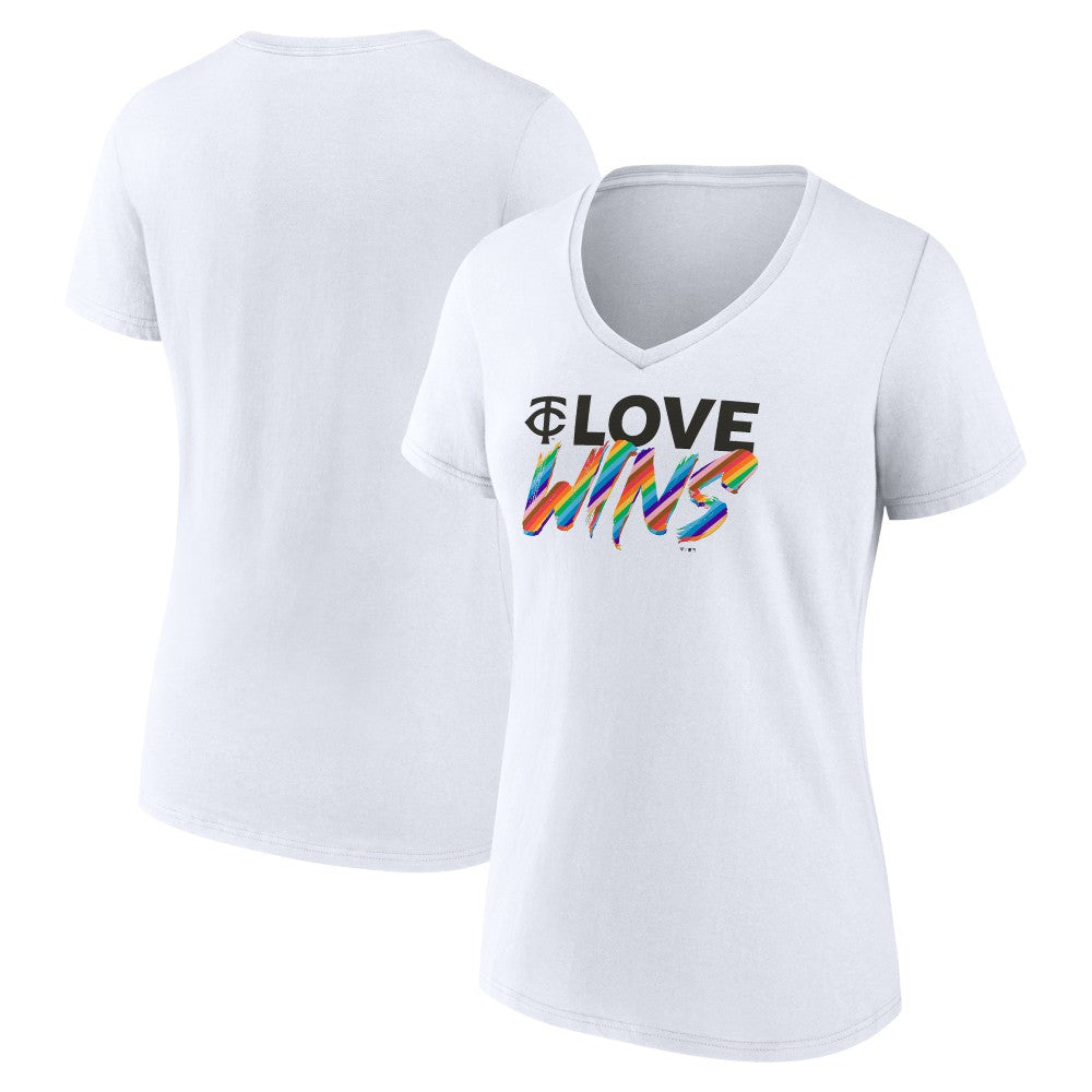 Minnesota Twins Women's Love Wins V-Neck T-Shirt | MLB Shop