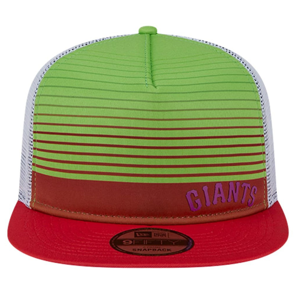 San Francisco Giants New Era Neon Horizon A-Frame Trucker 9FIFTY Snapback Hat | MLB Discount