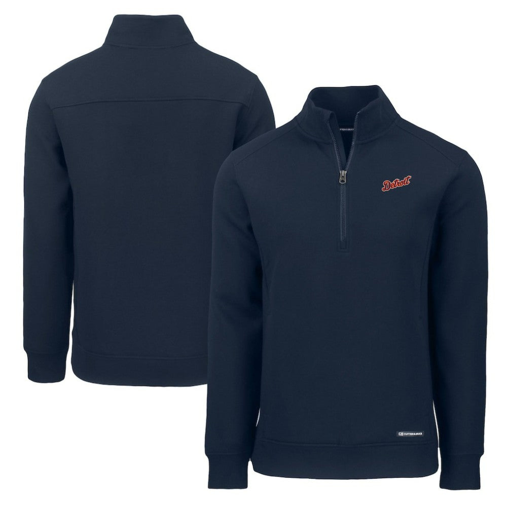 Detroit Tigers Cutter & Buck Cooperstown Collection Roam Eco Recycled Quarter-Zip Pullover | MLB Shop