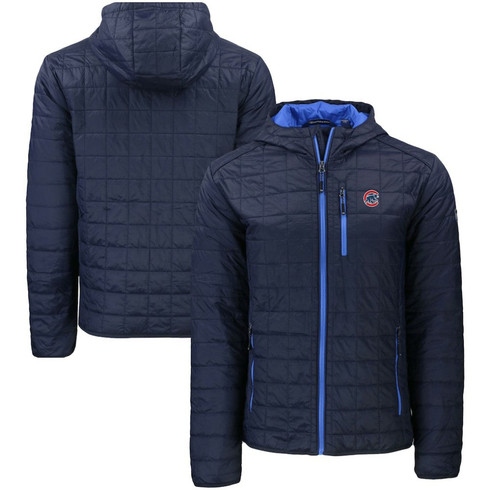 Chicago Cubs Cutter & Buck Rainier Primaloft Eco Full-Zip Hooded Jacket | MLB US