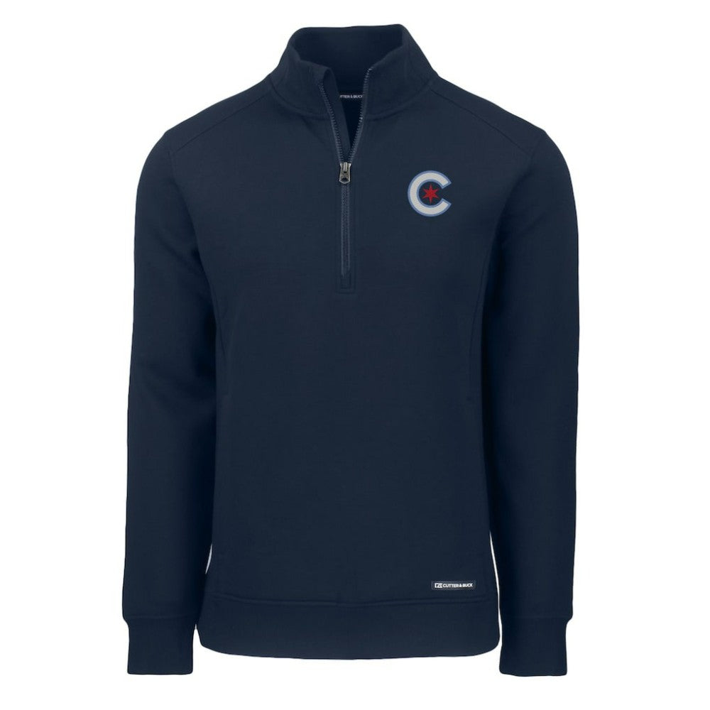 Chicago Cubs Cutter & Buck City Connect Roam Eco Recycled Quarter-Zip Pullover | MLB On Sale