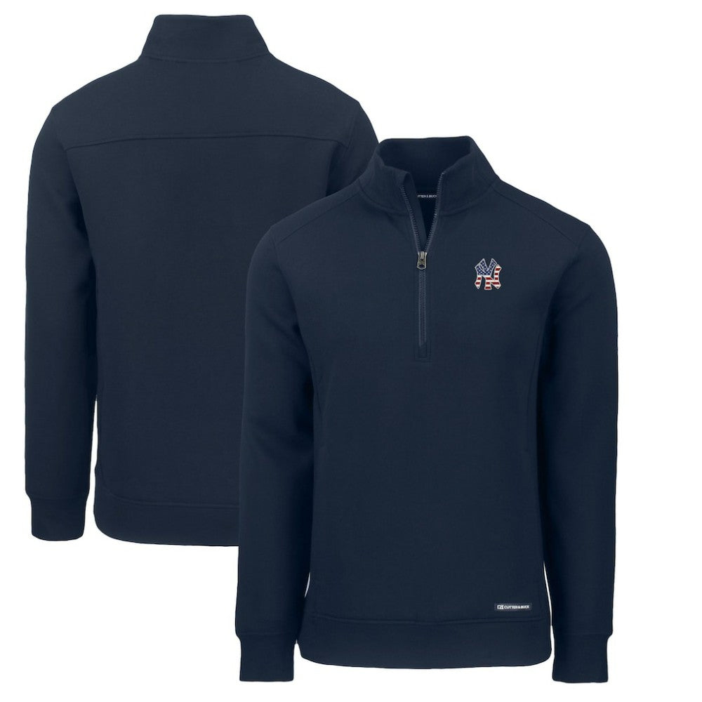 New York Yankees Cutter & Buck Americana Roam Eco Recycled Quarter-Zip Sweatshirt | MLB Near me