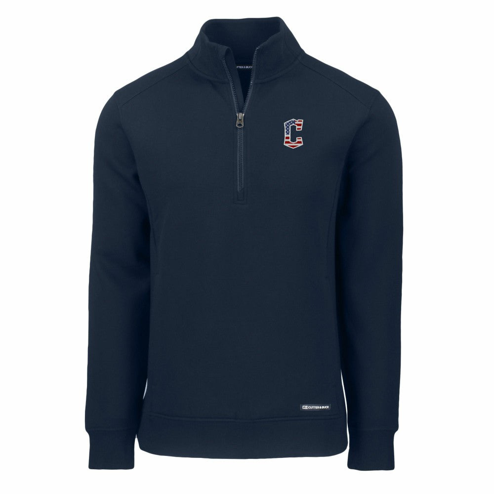 Cleveland Guardians Cutter & Buck Americana Roam Eco Recycled Quarter-Zip Sweatshirt | MLB New