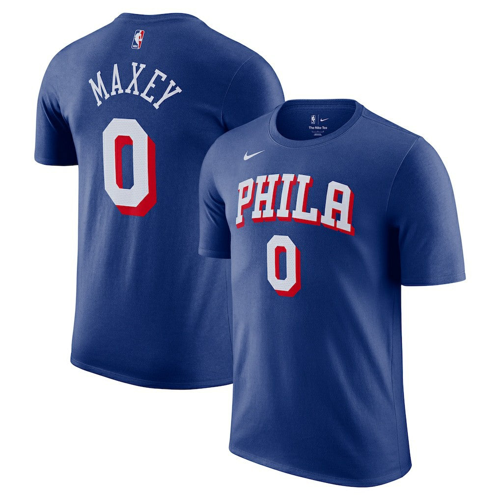 Tyrese Maxey Philadelphia 76ers Icon Edition Name & Number T-Shirt New