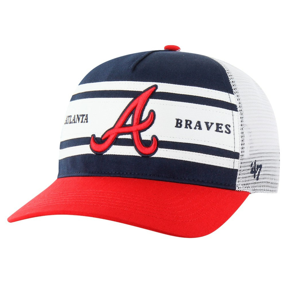 Atlanta Braves '47 Gridiron Super Stripe Relaxed Trucker Hitch Adjustable Hat | MLB New