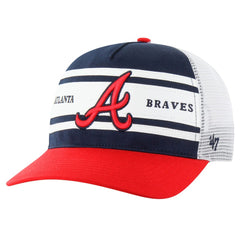 Atlanta Braves '47 Gridiron Super Stripe Relaxed Trucker Hitch Adjustable Hat | MLB New
