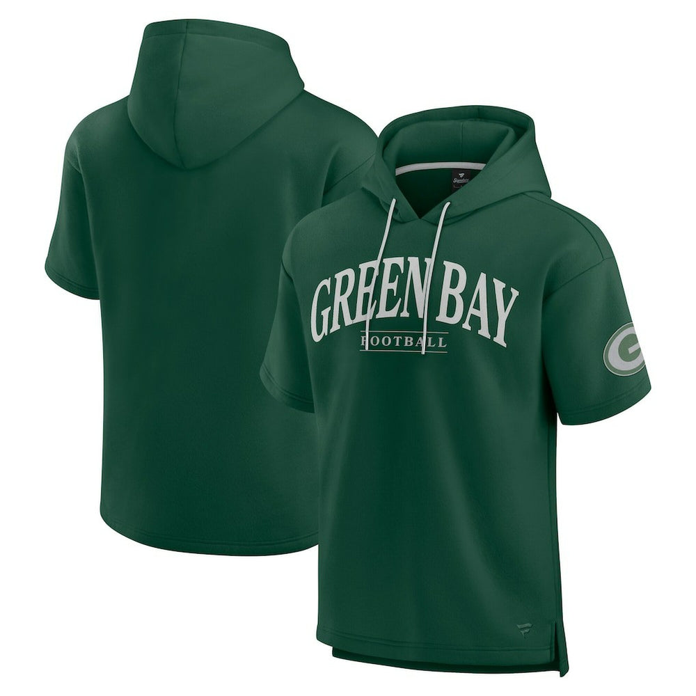 Green Bay Packers Fanatics Unisex Elements Ready Short Sleeve Pullover Hoodie