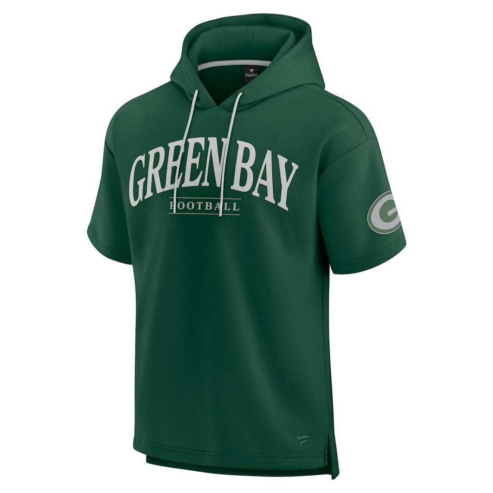 Green Bay Packers Fanatics Unisex Elements Ready Short Sleeve Pullover Hoodie