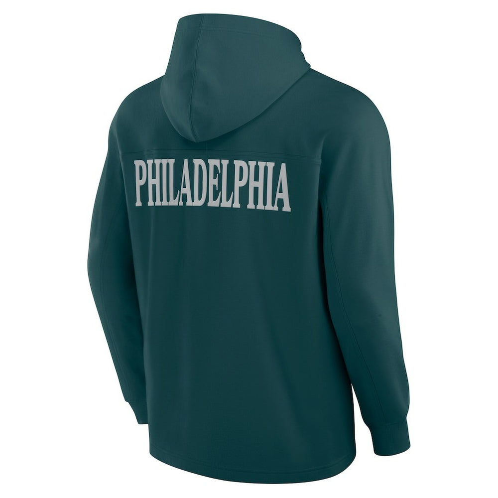 Philadelphia Eagles Fanatics Elements Blaze Tri-Blend Long Sleeve Hoodie T-Shirt