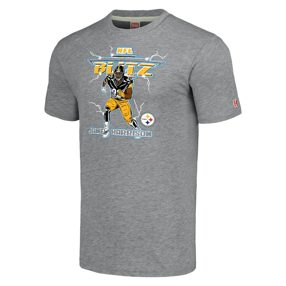 Pittsburgh Steelers  James Harrison  Homage Unisex NFL Blitz Retired Player Tri-Blend T-Shirt