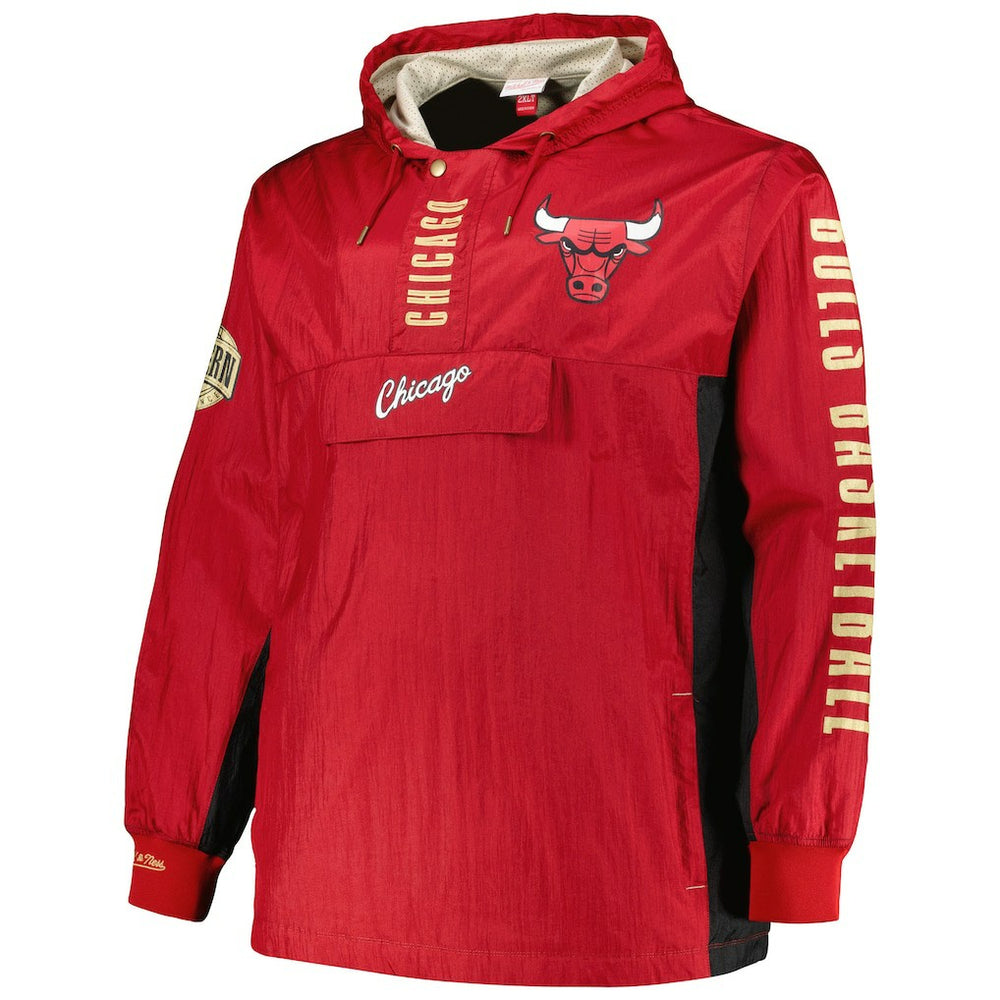 Chicago Bulls Big & Tall Hardwood Classics Team OG 2.0 Anorak Hoodie Quarter-Zip Windbreaker Jacket Online