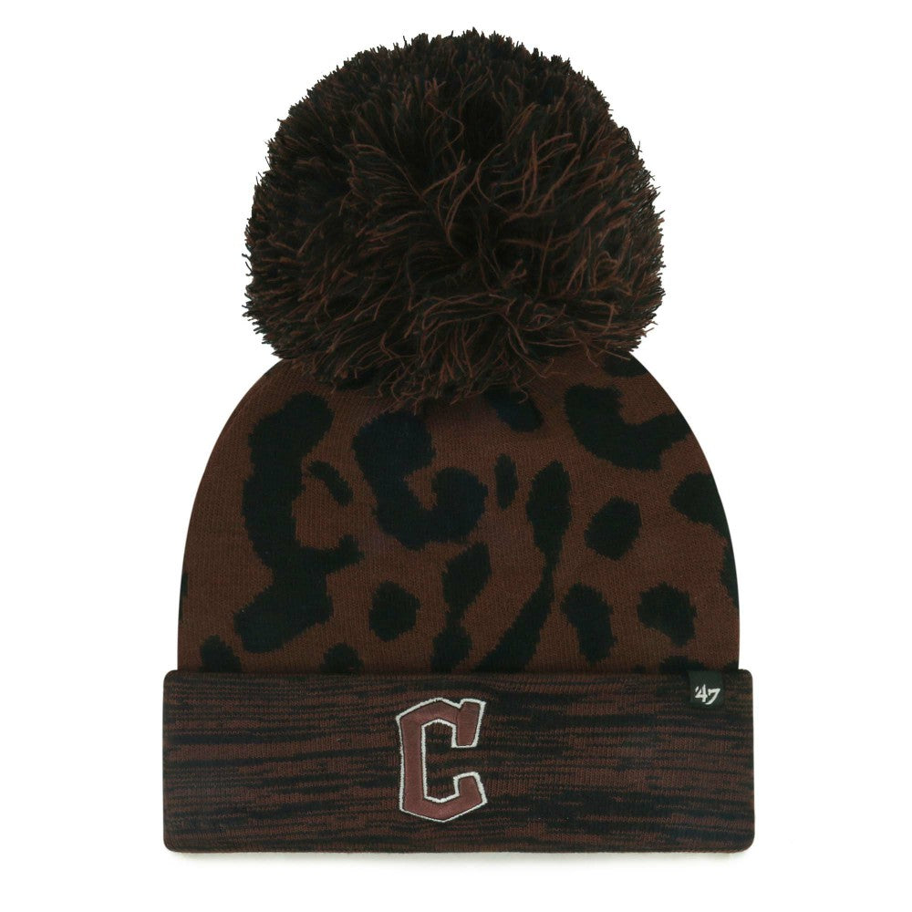 Cleveland Guardians '47 Women's Rosette Cuffed Knit Hat with Pom | MLB New