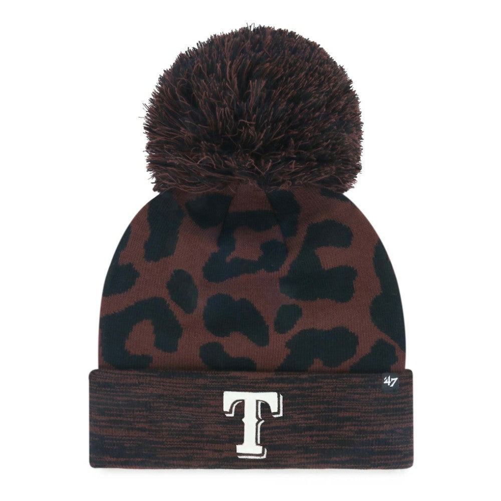 Texas Rangers '47 Women's Rosette Cuffed Knit Hat with Pom | MLB US