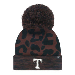 Texas Rangers '47 Women's Rosette Cuffed Knit Hat with Pom | MLB US