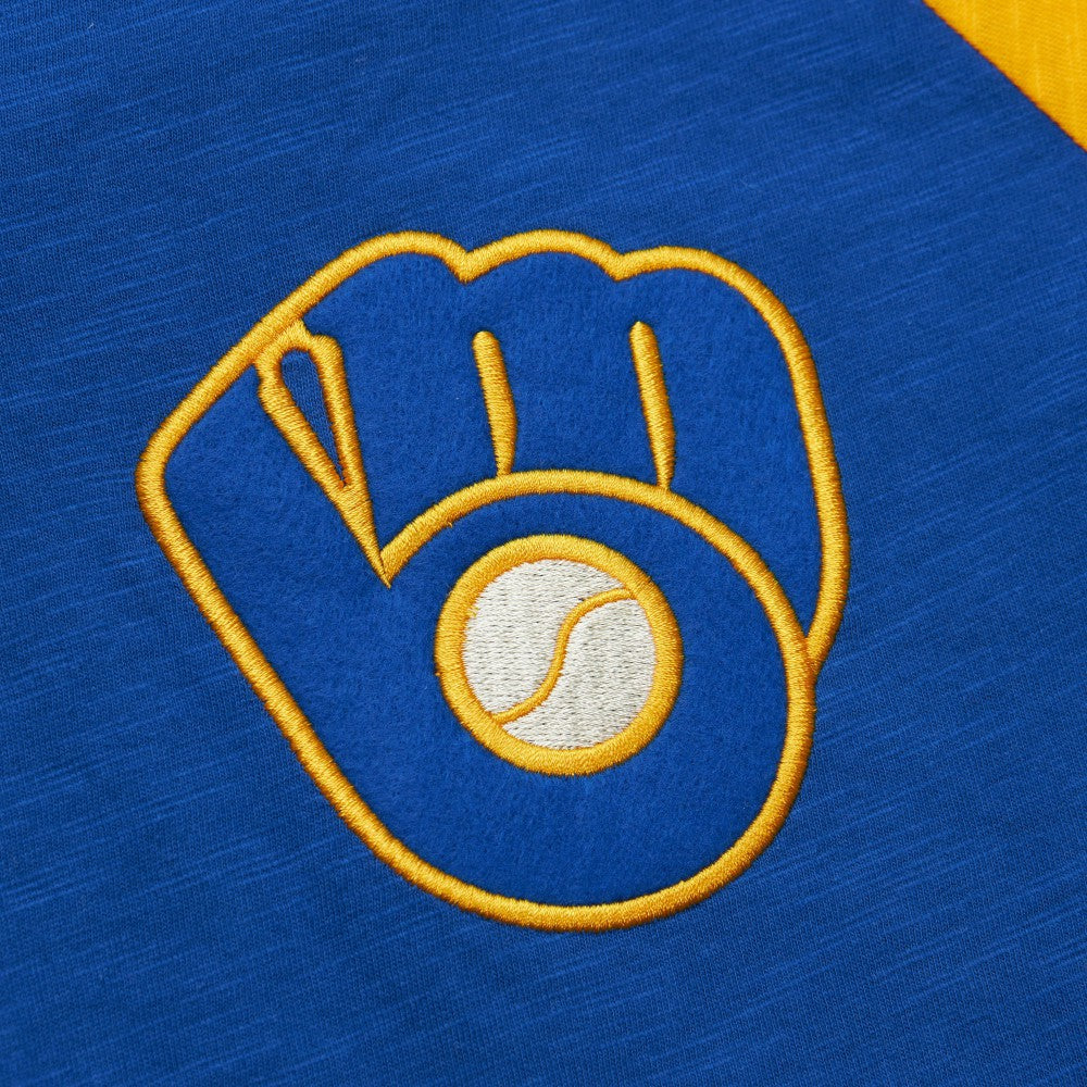 Milwaukee Brewers Mitchell & Ness Cooperstown Collection Legendary Raglan Slub Henley 3/4-Sleeve T-Shirt | MLB Near me