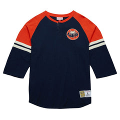 Houston Astros Mitchell & Ness Cooperstown Collection Legendary Raglan Slub Henley 3/4-Sleeve T-Shirt | MLB New